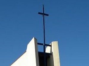 Cross on top of Redeemer Lutheran Church